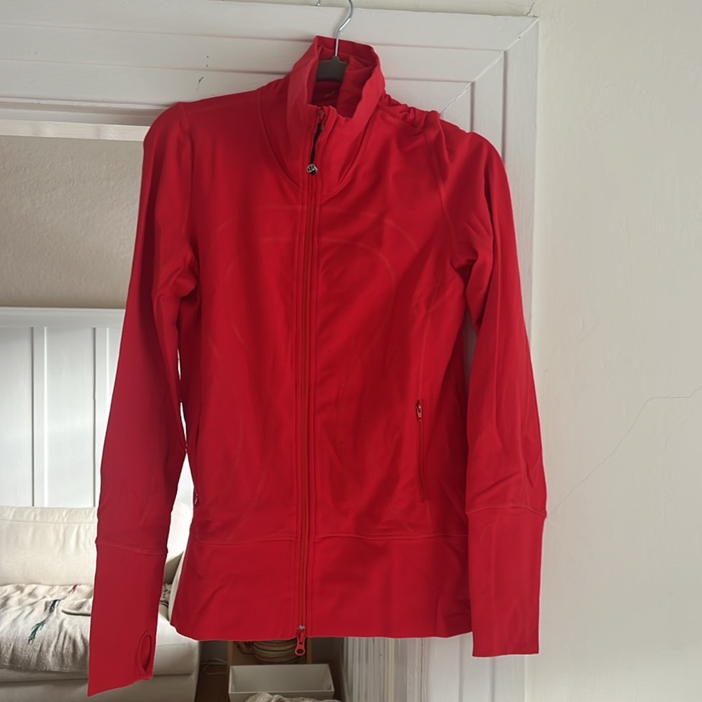 Red Lululemon zip up jacket